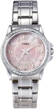 Timex Women's T2M834 Crystal Accented Silver-Tone Dress Stainless Steel Bracelet Watch