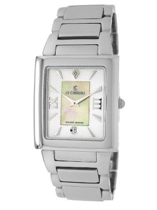 Le Chateau Men's 1816LCM-WHTandBEIGE Diamond Accented All Steel Watch