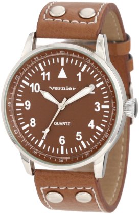  Vernier Women's VNR11077BR Easy Read Polyurethane Strap Quartz Watch