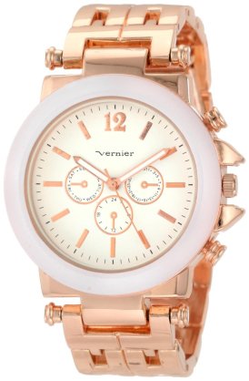 Vernier Women's VNR2364RS Enamel Look Bracelet Quartz Watch