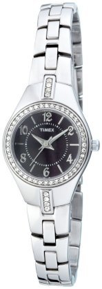 Timex Women's T2M740 Classic Crystal Sport Chic Silver-Tone Bracelet Watch