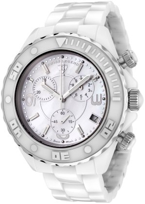 Swiss Legend Men's SL-30050-WWSR Karamica Collection Chronograph White Ceramic Watch