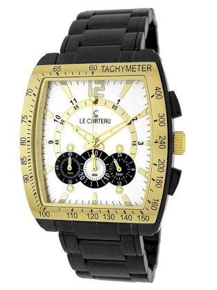 Le Chateau Men's 5409MGUN-WHT Sports Dinamica Collection with Chrono and Military-Time Gun-metal Watch