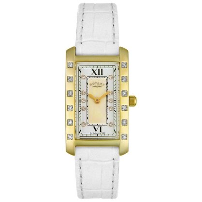 Rotary Women's RLS00009/40 Rocks Collection Diamond White Leather Watch