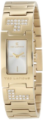 Ted Lapidus Women's D0455HBIX Crystal Accented Silver Dial Gold Tone Base Metal Watch