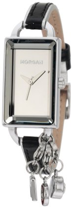 Morgan Women's M1101BW Classic Black with Three Interchangeable Charms Watch
