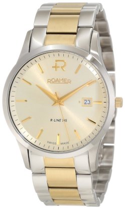 Roamer of Switzerland Men's 715833 47 35 70 R-line Gold IP Golden Dial Steel Date Watch