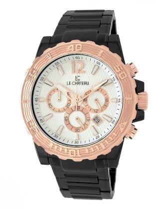 Le Chateau Men's 5417M_WHT Sports Dinamica Collection Gun-metal and Rose-gold Watch