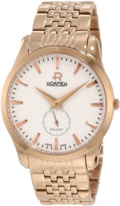 Roamer of Switzerland Men's 938858 49 25 90 Galaxy Rose Gold PVD White Dial Stainless Steel Watch