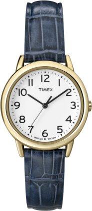 Timex Women's T2N9549J Easy Reader Gold Tone Case with Blue Strap Watch