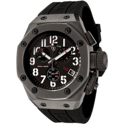 Swiss Legend Men's 10541-GM-01 Trimix Diver Collection Chronograph Black Rubber Watch