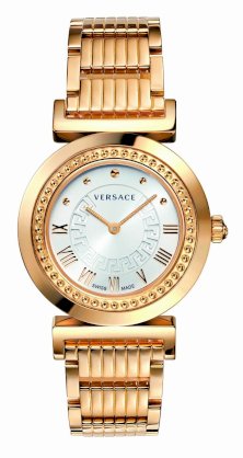Versace Women's P5Q80D001 S080 Vanitas Rose Gold IP Silver Dial Bracelet Watch