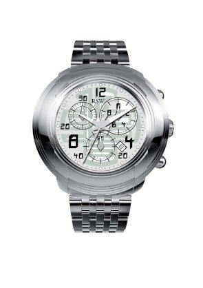 RSW Men's 4130.BS.S0.52.00 Volante Stainless-Steel Bracelet Grey Chronograph Date Watch