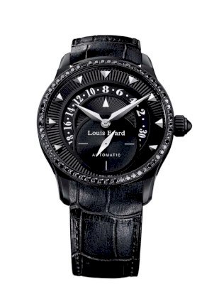 Louis Erard Women's 92601NS02.BAV05 Emotion Automatic Black PVD Alligater Leather Diamond Watch
