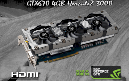 Inno3D Ichill GTX 670 HerculeZ 3000 4GB (NVIDIA GeForce GTX 670, GDDR5 4GB, 256-bit, PCI-E 3.0)