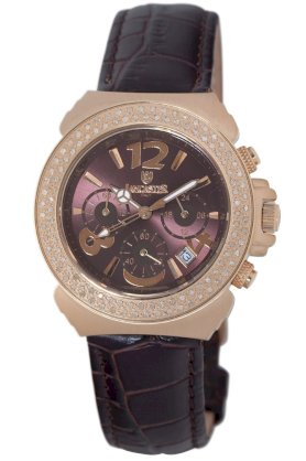 Lancaster Women's OLA0424L/MR/MR Diamond Pillo Chronograph Diamond Brown Dial Watch