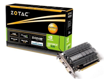 ZOTAC GeForce GT 630 ZONE Edition [ZT-60406-20L] (NVIDIA GeForce GT 640, GDDR3 1GB, 128-bit, PCI-E 2.0)