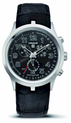 Hanowa Men's 16-4004.04.007 Wimbledon Chronograph Leather Black Watch