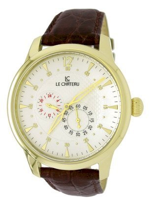 Le Chateau Men's 5429MAUTO-WHT Cautiva Collection See-Thru Automatic Gold Case Watch