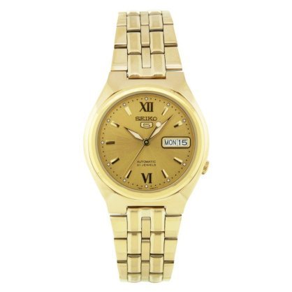 Seiko Men's SNK322K Gold Plated Stainless Steel Analog with Gold Dial Watch