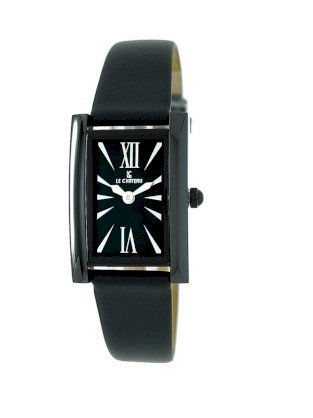Le Chateau Women's 7021LGUN-ROM-BLK Cardini Roman Collection All Steel Leather Band Watch