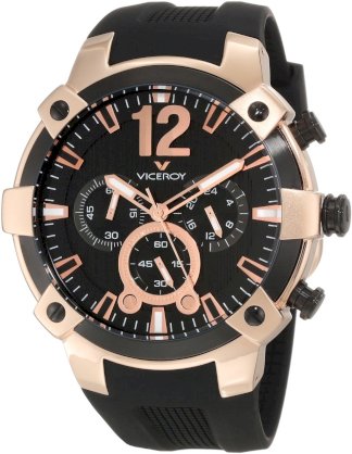 Viceroy Men's 47633-95 Rose Gold Chronograph Black Rubber Watch