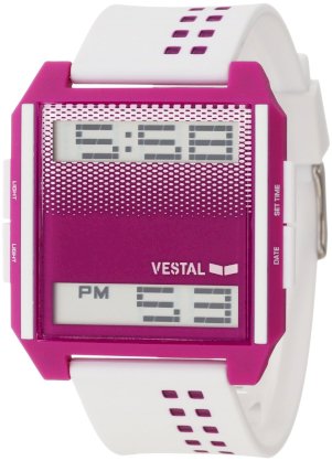 Vestal Men's DIG021 Digichord Ultra Thin White Purple Watch