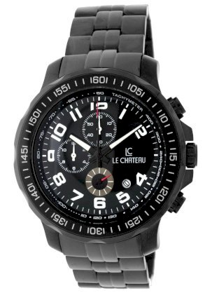 Le Chateau Men's 5501MGUN Sport Dinamica Steel Black Ion-Plated Chrono Watch