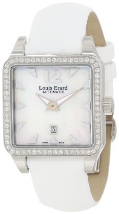 Louis Erard Women's 20700SE04.BDS61 Emotion Square Automatic White Satin Diamond Watch