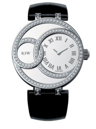 RSW Women's 6025.BS.L1.2.F1 Wonderland Round White Roman Numerals Diamond Patent Leather Watch