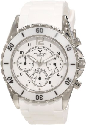 Viceroy Women's 47562-05 White Ceramic Chronograph Rubber Watch