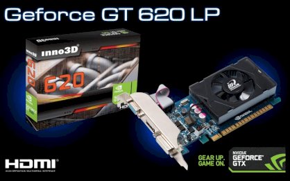 Inno3D GeForce GT 620 LP (NVIDIA GeForce GT 620, GDDR3 1GB, 64-bit, PCI-E 2.0)