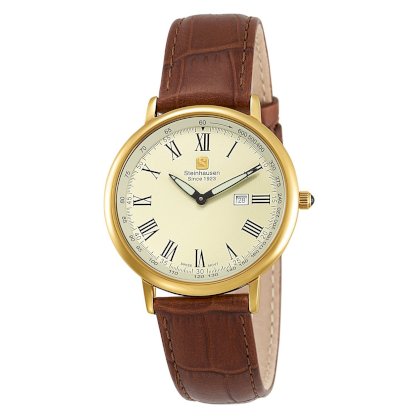 Steinhausen Men's TW493G Dunn Horitzon Thin Swiss Quartz Gold Watch