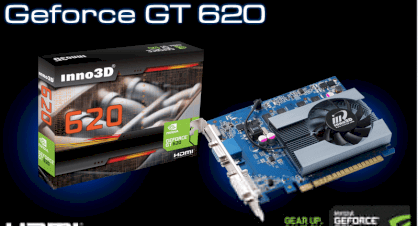 Inno3D GeForce GT 620 (NVIDIA GeForce GT 620, GDDR3 1GB, 64-bit, PCI-E 2.0)