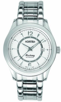 Roamer of Switzerland Men's 931639 41 24 90 Mustang Automatic White Dial Steel Date Watch