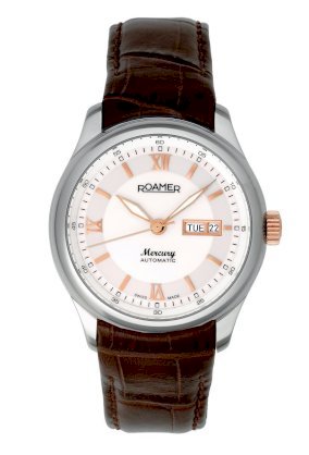 Roamer of Switzerland Men's 933639 49 23 09 Mercury Automatic White Dial Day and Date Leather Watch