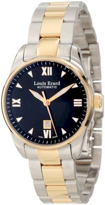 Louis Erard Women's 20100AB22.BMA20 Heritage Automatic Black Dial Steel and Rose Gold PVD Watch