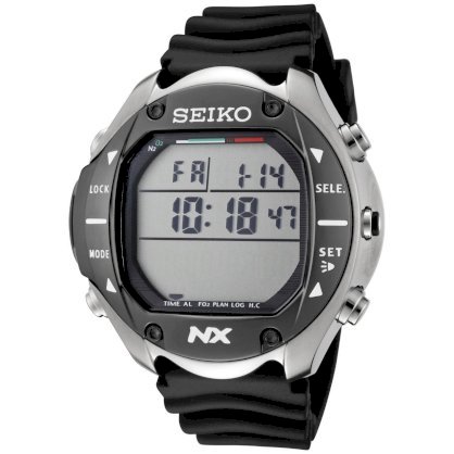 Seiko Men's STN009 Digital Diving Titanium Alloy Stainless Steel and Black Rubber Computer Watch