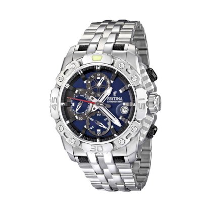  Festina Men's F16542/2 Silver Stainless-Steel Quartz Watch with Blue Dial