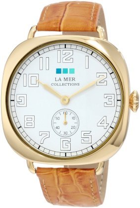 La Mer Collections Women's LMOVW2049 Tan Gold Oversized Vintage Watch