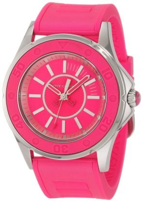 Juicy Couture Women's 1900872 Rich Girl Neon Pink Jelly Strap Watch