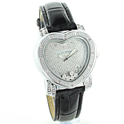Iced Out Diamond Heart Watch 0.30ct Luxurman