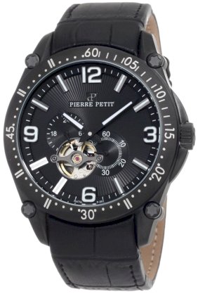 Pierre Petit Men's P-803A Serie Le Mans Automatic Skeleton Genuine Leather Watch