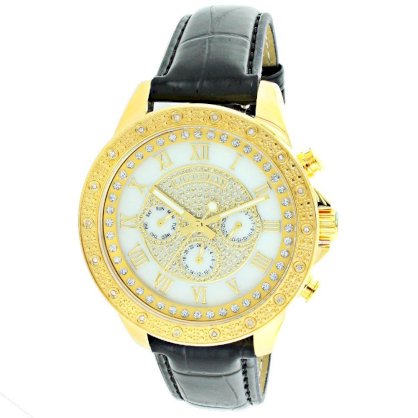 Luxurman Watches: Mens Diamond Watch 0.18ct