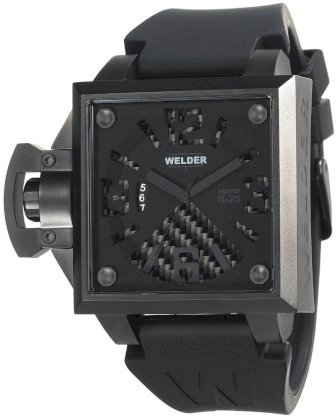 Welder Men's K25-4104 K25 Analog Black Ion-Plated Stainless Steel Square Watch