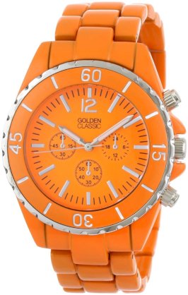 Golden Classic Women's 2287-neonorange "Nautical Notion" Classic Tachymeter Marked Bezel Watch