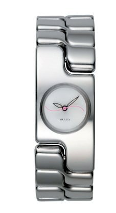 Alessi Women's AL15000 Mariposa Stainless-Steel Bracelet and Silver Dial Watch