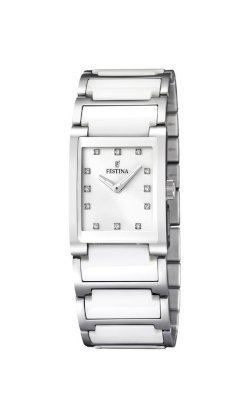  Festina Women's Ceramic F16536/3 Two-Tone Stainless-Steel Quartz Watch with White Dial
