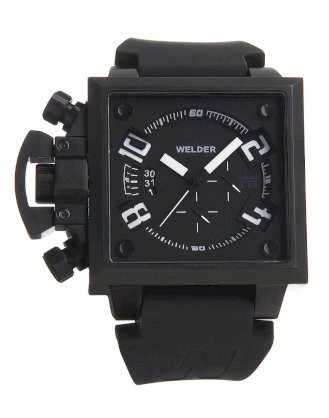 Welder Men's K25B-4703 K25B Chronograph Black Ion-Plated Stainless Steel Square Watch