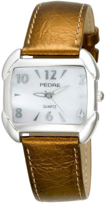 Pedre Women's 0235SX Silver-Tone with Blue Python Strap Watch